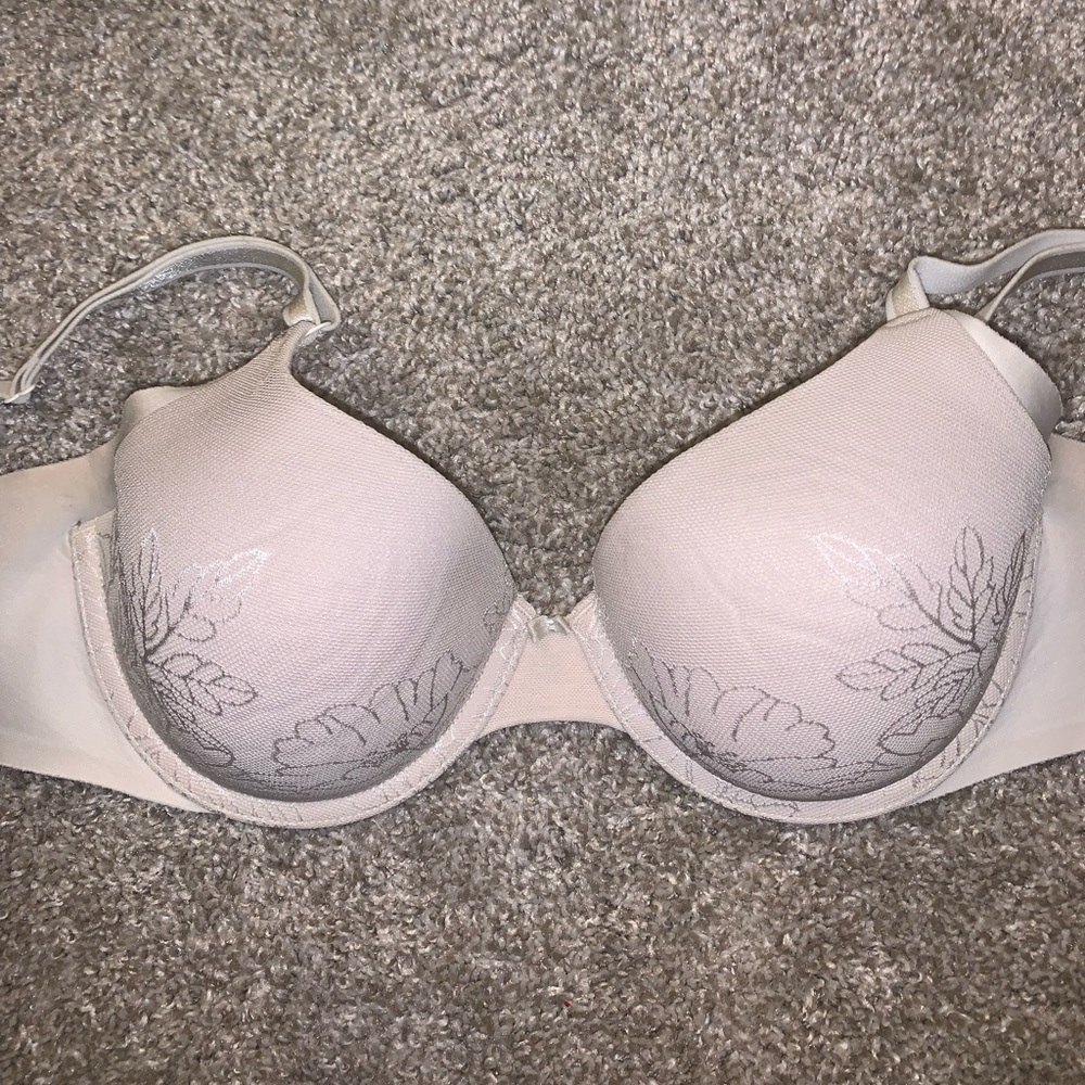 Warners Cream Floral Nylon Padded bra size 34C - Picture 5 of 9